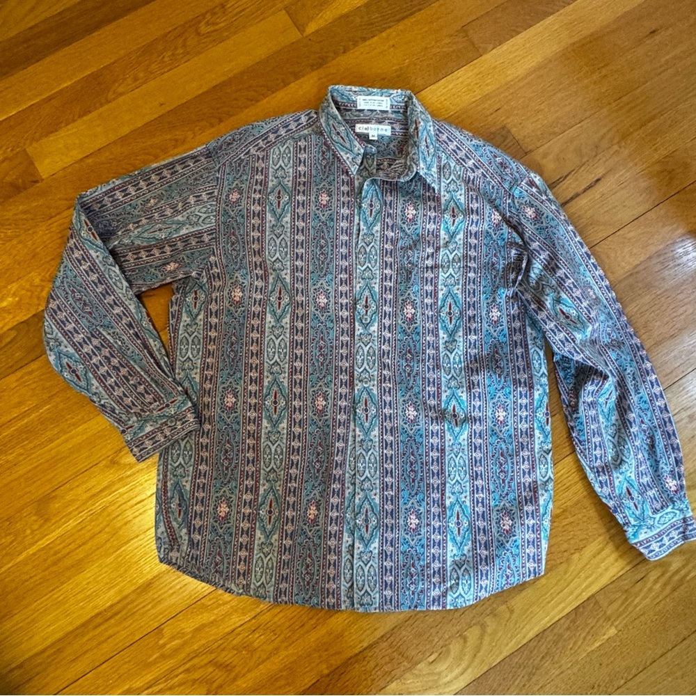 100% cotton size M Vintage Women’s  Aztec Print Button-Up Shirt